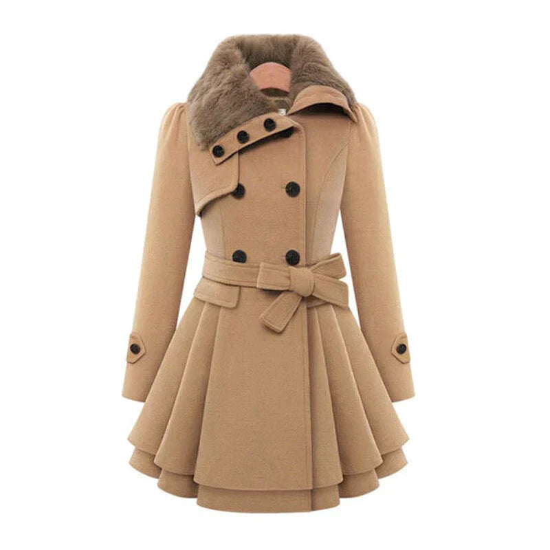 Anastasia | Manteau Chic à Col Fourrure Synthétique