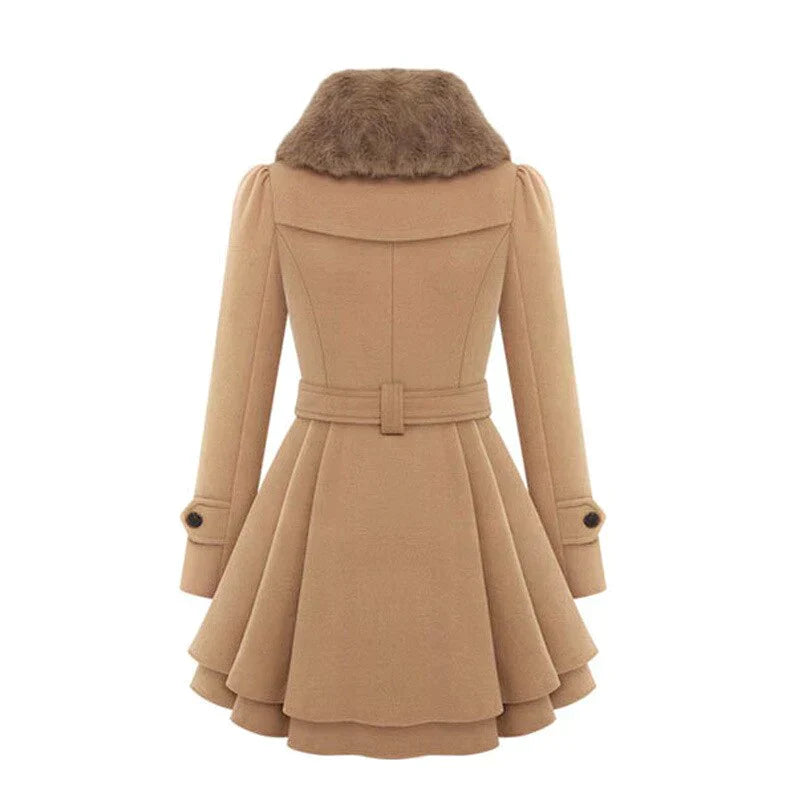 Anastasia | Manteau Chic à Col Fourrure Synthétique